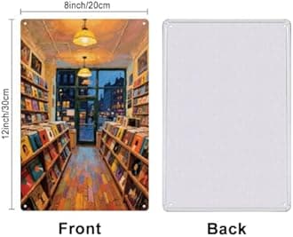 SUPERDANT Record Store Tin Signs Oil-Painting Style Metal Sign Iron Wall Decor Rectangle Retro Poster for Living Room Bedroom Kitchen Bars Restaurants Cafe Home Decorative Plaque Garage Decoration