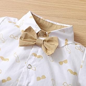 Infant Baby Boy Gentleman Outfit Summer Romper Onesie Suspender Shorts Overalls Newborn Dress Clothes