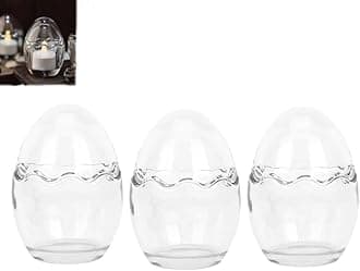 Whimsical Egg Shape Glass Storage Jars with Lid, 6*6*9cm, 1 Count, 2 Count, 3 Count, Egg Storage Jar, Candle Holder, Candy Dishes, Food Storage Container