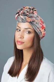 GERINLY Lightweight Scarves: Fashion Flowers Print Shawl Wrap For Women (Grey)