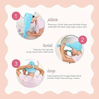 Turbie Twist 2-Pack Extra Long Microfiber Hair Towel for Beauty, Travel, Gifting - Hair Wrap Turban for Long & Thick Hair - Premium Personal Care - White & White