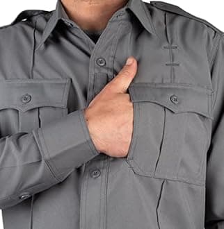 First Class 100% Polyester Long Sleeve Zippered Uniform Shirt