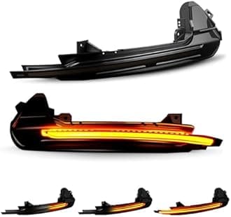 D-Lumina Sequential LED Turn Signal Side Mirror Lights Smoked Lens Compatible with 2013-2018 Audi A6 C7 4G S6, Dynamic Blinker Side Mirror Indicator Light Replace Factory Amber Reflector