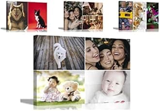 Artley Prints 4 Photos on Custom Canvas Prints Personalised Wall Art Hanging Decor for Home Office Baby, Wedding, Selfie Photos 30 x 20cm (12 x 8 inches) A4