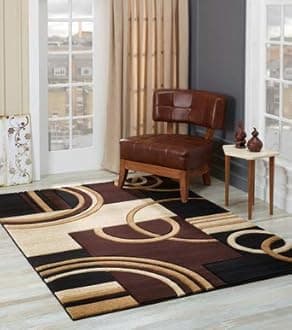 GLORY RUGS Area Rug Modern Soft Hand Carved Contemporary Floor Carpet with Premium Fluffy Texture for Indoor Living Dining Room and Bedroom Area (Brown, 4'x6')