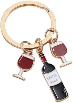 Solighter Wine Keychain for Women Men Cute Wine Glass Keychain Backpack Purse Handbags Key Chain Accessories