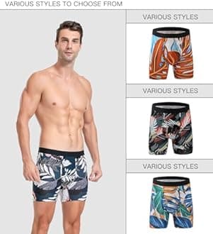 Men's Underwear Boxer Briefs Bamboo Viscose Trunks Soft Comfortable Multipack