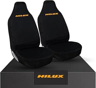 Tee AutoCare Hilux Logo - Front 4 * 4 Seat Covers - Heavy Duty & 100% Water Proof- Fits Toyota Hilux (Orange Logo)