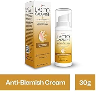 Lacto Calamine Anti Blemish Face Cream | 30g x 3 | Kojic Acid, Botanical Extracts & Vitamin E | Reduces Blemishes & Lightens Skin | Lightens Acne Marks & Spots | No Parabens & Dermatologically Tested
