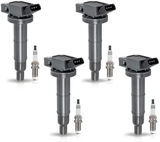 ENA Pack of 4 UF333 Ignition Coil 7092 Spark Plug 2.4 L4 Compatible with Toyota Camry Corolla Highlander Matrix RAV4 Solara HS250h tC xB 2001 2002 2003 2004 2005 2006 2007 2008 2009 2010 2011 2012