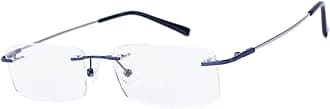 Agstum Blue Light Blocking Glasses - Flexible Rimless Titanium Alloy Eyeglasses Frames Clear Lens
