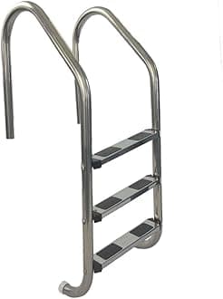 3 Step Stainless Steel Pool Ladder with Stainless Steel Steps | Entry and Exit System for Inground Swimming Pools | 250 Pound Capacity | 1.9 Inch Outer Diameter