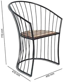 FurniRich Wooden & Wrought Iron Outdoor Set (2 Chairs + 1 Folding Table) Folding Table with 2 Chair Set (Style- 3)