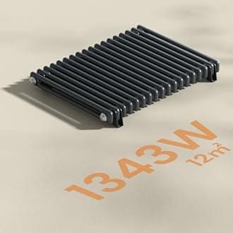 Heilmetz Anthracite Radiators Horizontal Double, 600x1010mm Column Radiator Central Heating Radiator Traditional Cast Iron Style 2 Column Radiators