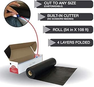 - Disposable Plastic Table Cloth Roll | 54 in x 108 Ft Waterproof Tablecloth | Table Cover for Rectangle, Square, Round Oval Tables | Picnic, Party, Banquet, Birthdays, Weddings - Black