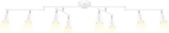 BoostArea LED 8 Light Track Lighting Kit, White 8 Way Ceiling Spot Lighting, Flexibly Rotatable Light Head for Kitchen, Living Room, Bedroom, GU10 Bulb Not Included