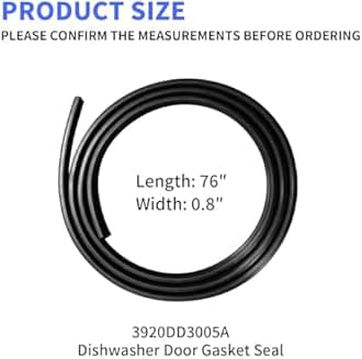Upgraded 3920DD3005A Dishwasher Rubber Door Seal Dishwasher Door Gasket Seal Replacement Compatible with LG Dishwashers Replaces AP4437203, 1267456