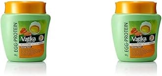 Vatika Naturals Egg Protein Multivitamin Hair Mask - 500 g, Conditions, Repairs, & Strengthens, With Goodness Of Natural Egg, Promote Deep Conditioning, Natural & Brighter Look (Pack of 2)