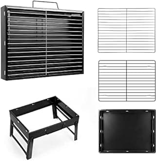 Uten Charcoal Barbecues, Barbecue Grill, BBQ Grill, Portable Folding Charcoal Barbecue Grill Stainless Steel Charcoal Grill for Outdoor Cooking Camping Hiking Picnics