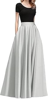 Maxi Skirt for Women, Soft Silk Fabric, Adjustable Waist, Flared Pattern