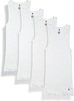 U.S. Polo Assn.Men's Undershirt - Classic Ribbed Tank Top (4 Pack)