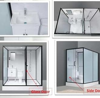 Prefab Luxury Integrated Bathroom Pod All in One Modular Shower Room & WC Unit for Hotels,Residences, & Commercial Spaces (Size, Small 43X55X85 INCH 3, All-in-One Bathroom Module)