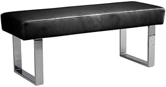 armen LIVING Amanda Bench, 48 inchx18 inchx19 inch, Black