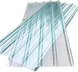 KDDEON Clear Roof Sheet,Fiberglass Daylighting Panels,2mm FRP Daylighting Plate,Corrugated Roofing Sheet,Roofing Panel for Storage Shed Garage Canopy Greenhouse Replacing (35x55in,10 PCS)