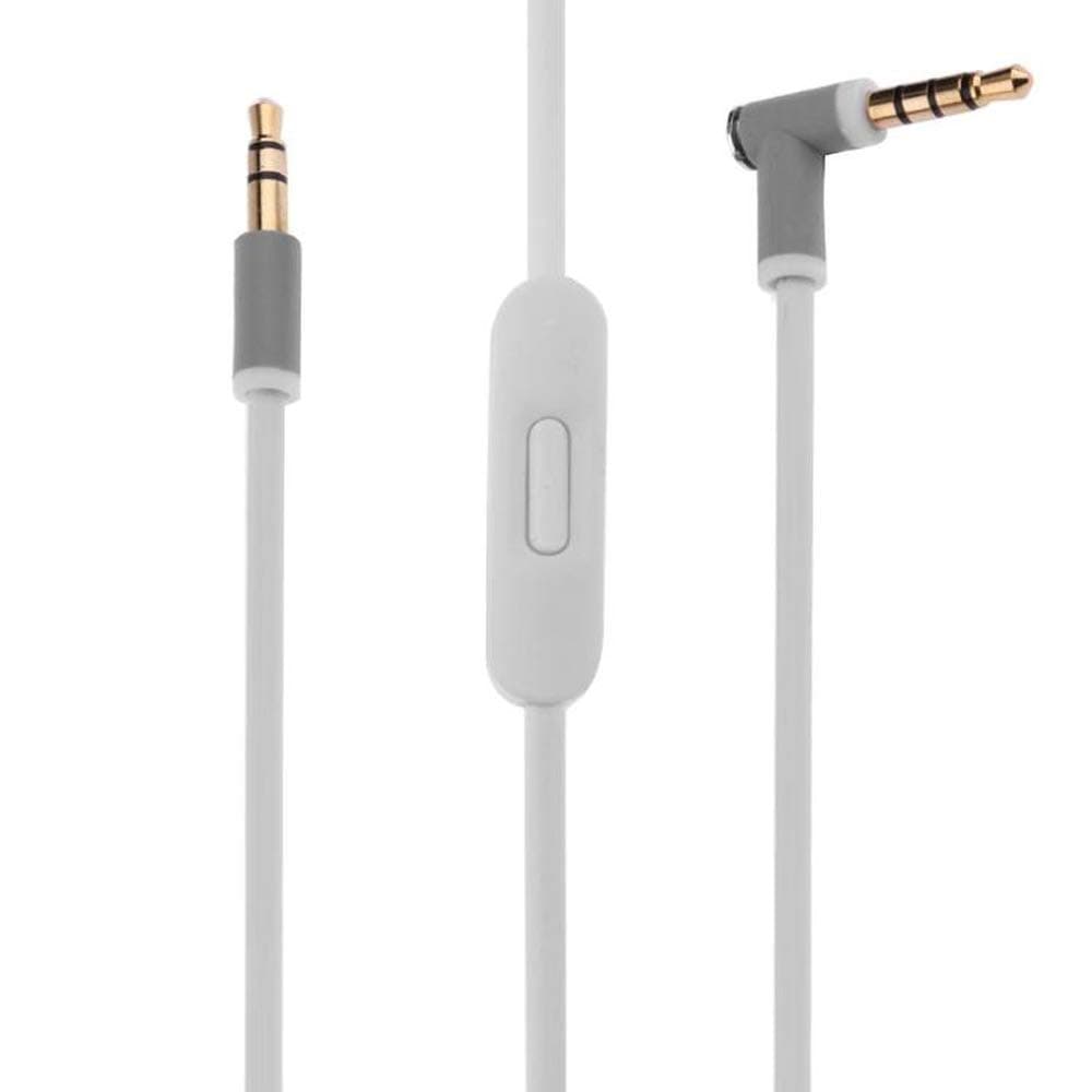Solo Replacement 3.5mm Audio Cable Cord Wire with in-line Remote Microphone Compatible with Beats by Dr Dre Headphones Solo/Studio/Pro/Detox/Wireless/Mixr/Executive/Pill Suppot iOS System (White)