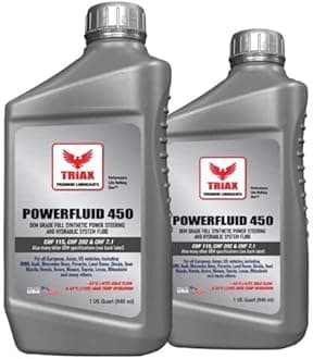 TriaxPowerfluid 450 PSF - CHF 11S Long - Life Synthetic Hydraulic & Power Steering Fluid Compatible with Audi, Bentley, BMW, Chrysler, Dodge, Jeep, Mercedes-Benz, Mini, Porsche, and VW (2 Quart Pack)