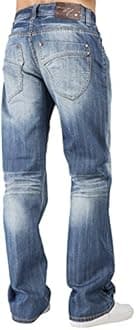 Level 7 Men's Relaxed Bootcut & Relaxed Straight Leg Denim Distressed Jeans with Zipper Pocket