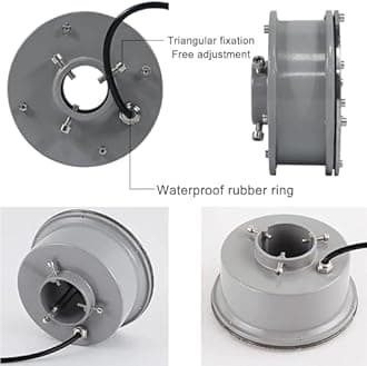 LED Ring Fountain Lamp - Submersible RGB Lights, 12/24V Park Square LED Underwater Light, Waterproof IP68 Embedded Fountain Pool Spotlight, Stainless Steel Color Landscape Lights(18w(12V))