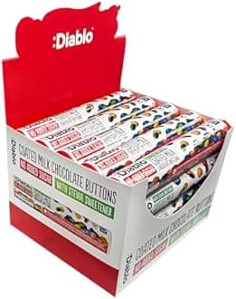 Diablo No Added Sugar Coated Milk Chocolate Buttons - Sweetened with Stevia, Ideal for Gifting, Perfect for Chocolate Gift Box, Great for Christmas, Birthdays & Special Occasions - 22g (Pack of 20)