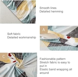 LVYUDS Nordic Style Couch Cover Furniture Protection Soft Full Coverage, Polyester Fabric Stretch Breathable Sofa Covers Washable to 1/2/3/4 Seat Sofas(Cushion cover*1,Leaf A)