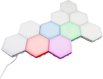 Bright Autism Tap Tap Led Lights (10 Pc) – Touch Sensitive Lights, Visual Stimulation, Tactile and Visual Sensory Tool, Designed for Sensory Motor Aids, Hexagonal Wall Lights