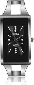 Weicam Women Simple Crystal Cuff Bangle Bracelet Analog Quartz Wrist Watches