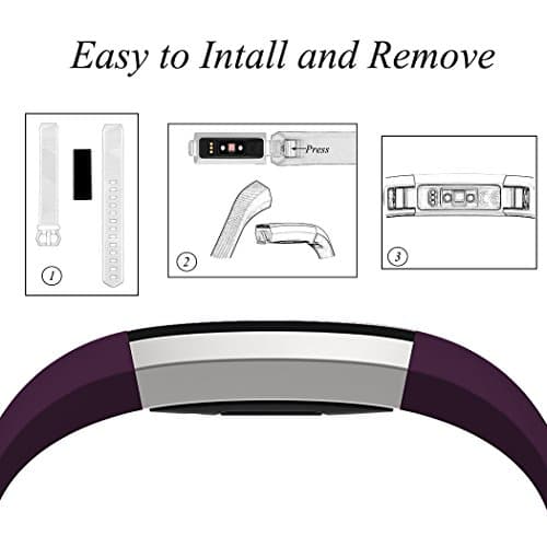GEAK Bands Compatible with Fitbit Alta and Fitbit Alta HR, 3 Pack Soft Silicone Wristbands for Fitbit Alta HR Bands with Secure Metal Buckle for Men Women,Small Large