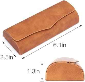 Vemiss Hard Shell Glasses Case, Portable Eyeglasses Case with Cleaning Cloth for Men Women