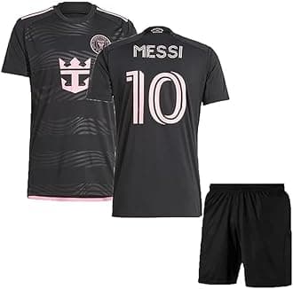 RJM Messii 10 Football Special Edition Black Jersey with Shorts 2024 (Boys,Men,Kids)