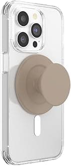 Round Phone Grip Compatible with MagSafe, with Adapter Ring, Phone Stand, Wireless Charging Compatible, Soft Touch Latte