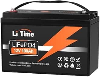 LiTime 12V 100Ah LiFePO4 Battery, Built-in 100A BMS, Up to 15000 Deep Cycles Lithium Battery, Perfect for RV, Marine, Solar, Backup Power, Home Energy Storage