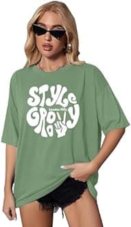 London Hills womens LH_T_OS_STAY_GROOVY_WOMEN_109_GREEN T-Shirt (pack of 1)