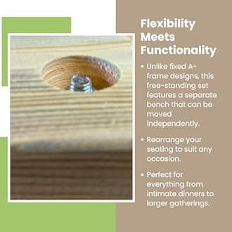 MG Timber Heavy Duty 4FT Wooden Picnic Table and Benches Set