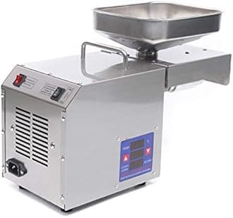 110V Oil Press Machine Heavy Duty Commercial Oil Machine Automatic Oil Expeller Extractor 600W Stainless Steel Cold/Hot Oil Extractor Electric Oil Making Machine for Home Oil Maker