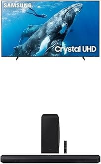 SAMSUNG 98-Inch Class 4K Crystal UHD DU9000 Series HDR Smart TV, Object Tracking Sound Lite (UN98DU9000, 2024 Model) w QS730D 3.1.2ch Soundbar w/Wireless Dolby Atmos Audio, HW-QS730D/ZA