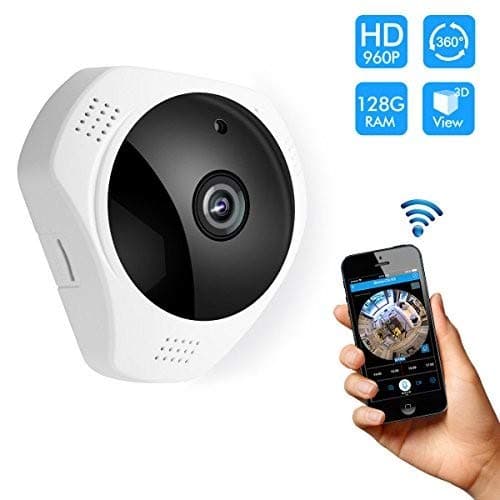 Fish Eye Lens IP Camera,960P 3D 360 Degree Panoramic Night Vision Wireless Security IP camera, Two Way Audio Video Camera, Indoor/Outdoor Security system for baby pet elder