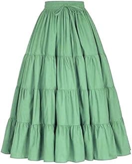 JANAK Girl's Crepe Fabric Long Frill Skirt 584
