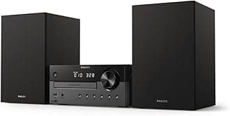 PHILIPS Audio M4505/12 Micro Music System with Bluetooth (DAB+/FM Radio, USB, CD, MP3-CD, 60 W, Audio-In, USB Port for Charging, Bass-Reflex Loudspeakers, Digital Sound Control)