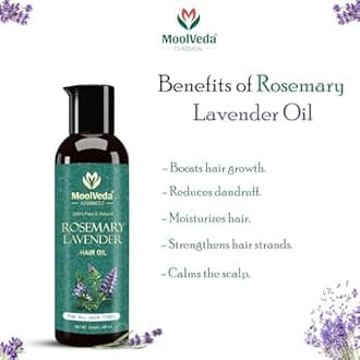 Moolveda Lavender Rosemary Hair Oil For Healthy Hair, Scalp Nourishment, Hair Growth - 100% Pure & Natural Undiluted Cold Pressed Oil, 100ml
