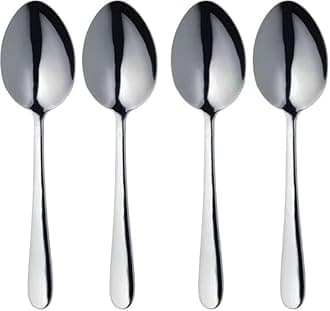 MasterClass Duo of Stainless Steel Serving Spoons, 2-Piece Spoon Set for Buffets, Dinner Parties and Family Meals - Silver (Pack of 2)